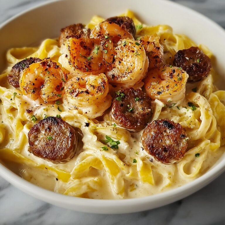 Cajun Shrimp and Sausage Alfredo Pasta Recipe