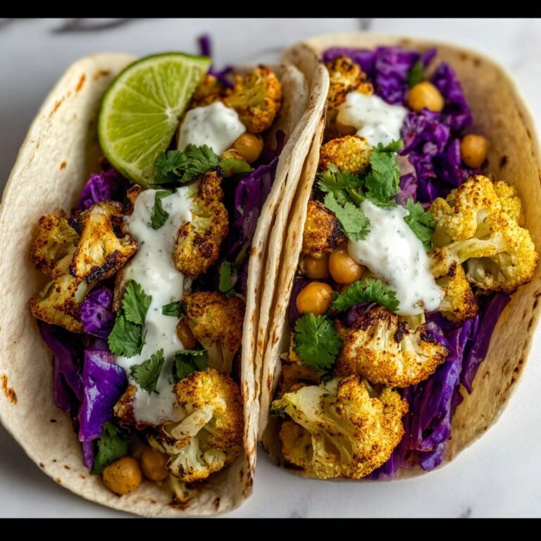 Roasted Cauliflower Chickpea Tacos Recipe