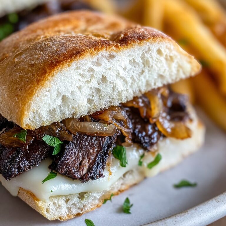Steak Sandwich with Caramelized Onions, Dill Herb Butter, and Melted Havarti Recipe
