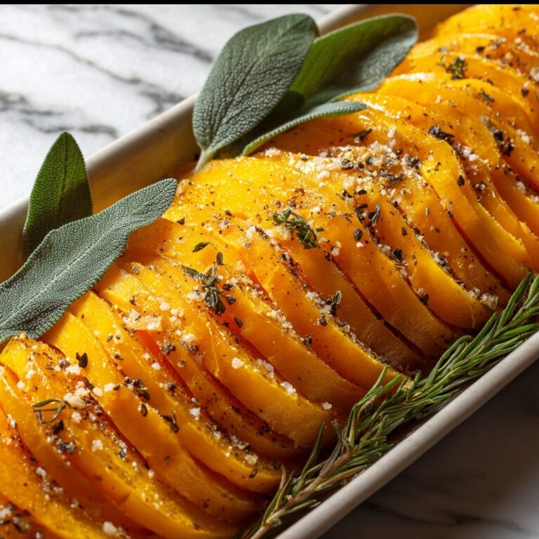 Roasted Hasselback Butternut Squash with Sage Butter Recipe