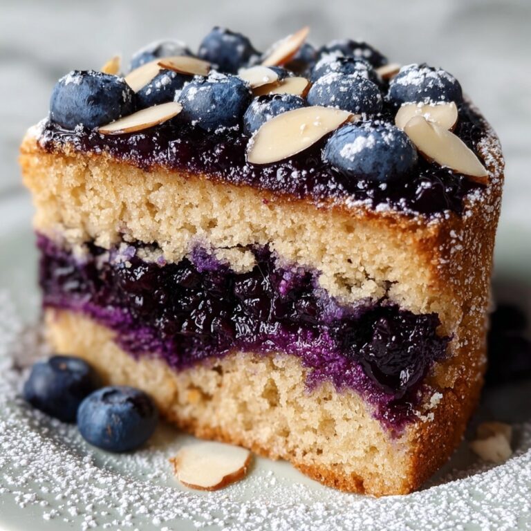 Almond Praline Blueberry Cake Recipe