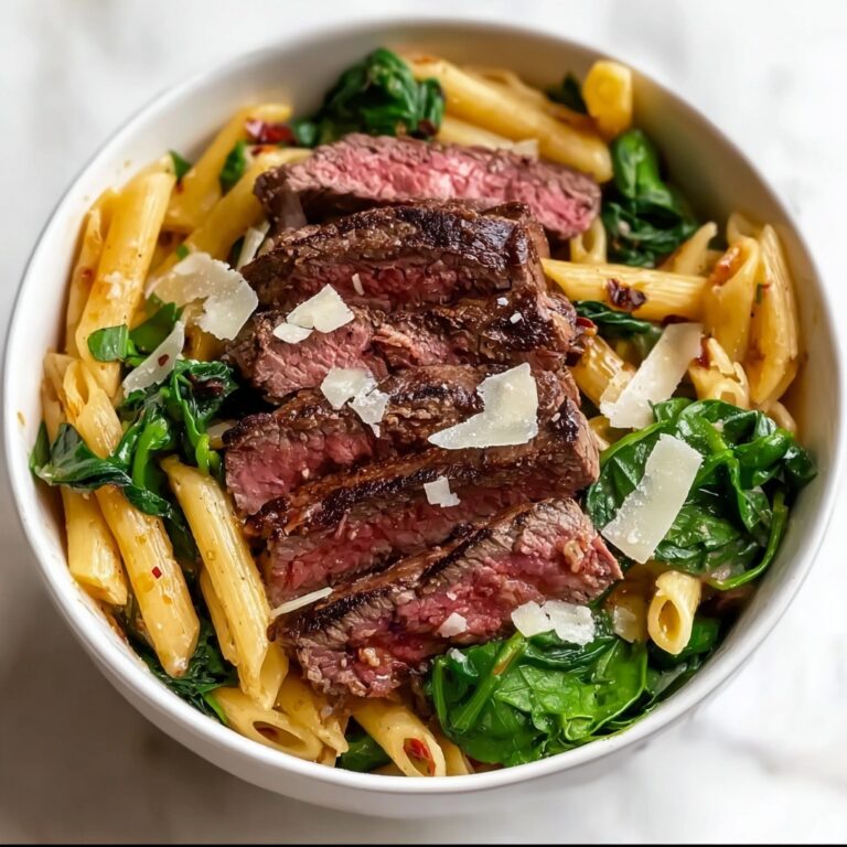 Steak Pasta with Creamy Garlic Sauce Recipe