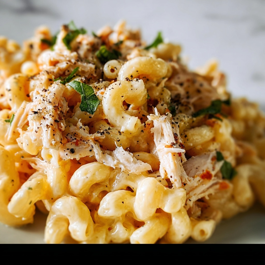Healthy Macaroni with Chicken in a Creamy Parmesan Oregano Sauce Recipe - Recipe Image