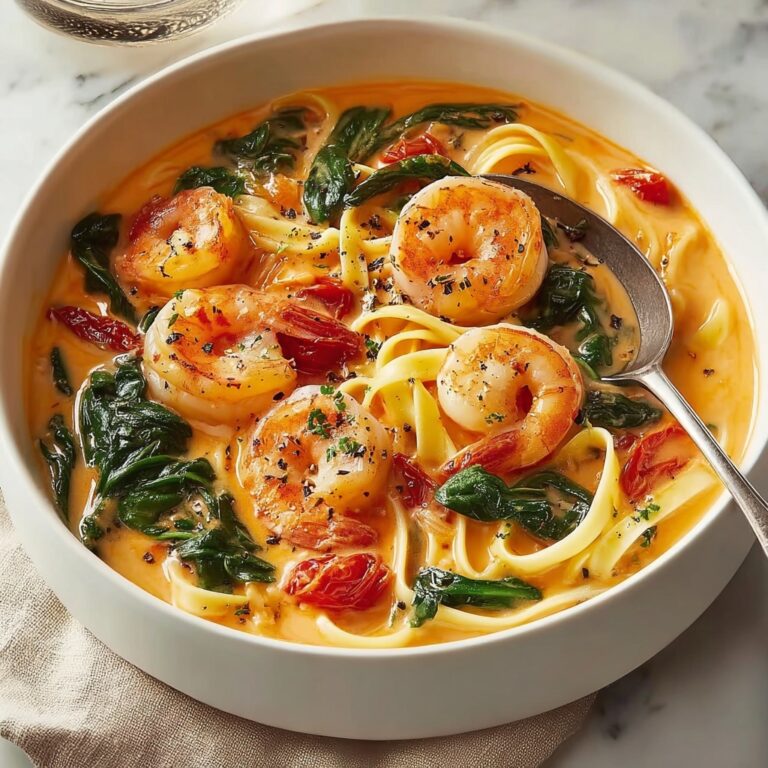 Best Creamy Shrimp Tuscan Fettuccine Recipe