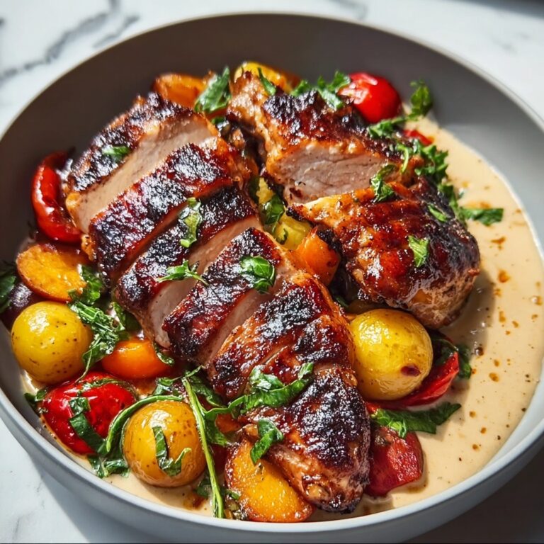 Honey Mustard Glazed Chicken with Roasted Vegetables Recipe