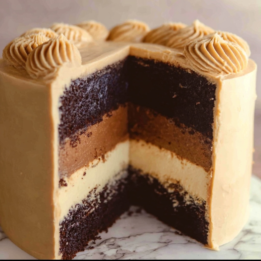Chocolate Pumpkin Cheesecake Cake Recipe - Recipe Image
