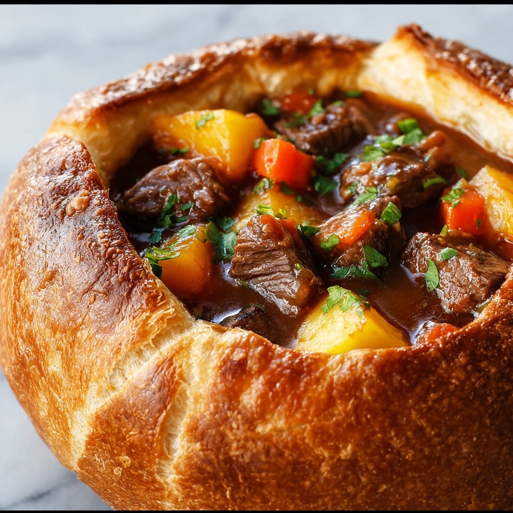 Beef Stew Bread Bowl Recipe - Recipe Image