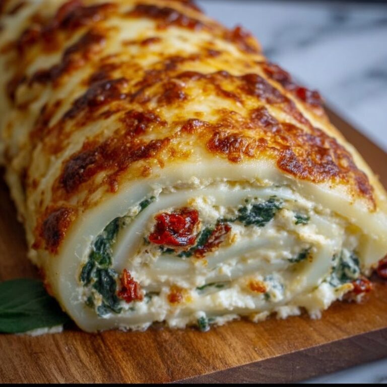Scalloped Potato Roll with Ground Beef, Spinach, and Cheese Recipe