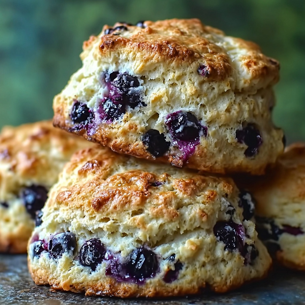 Sweet Blueberry Buttermilk Biscuits with Blueberry Glaze Recipe - Recipe Image