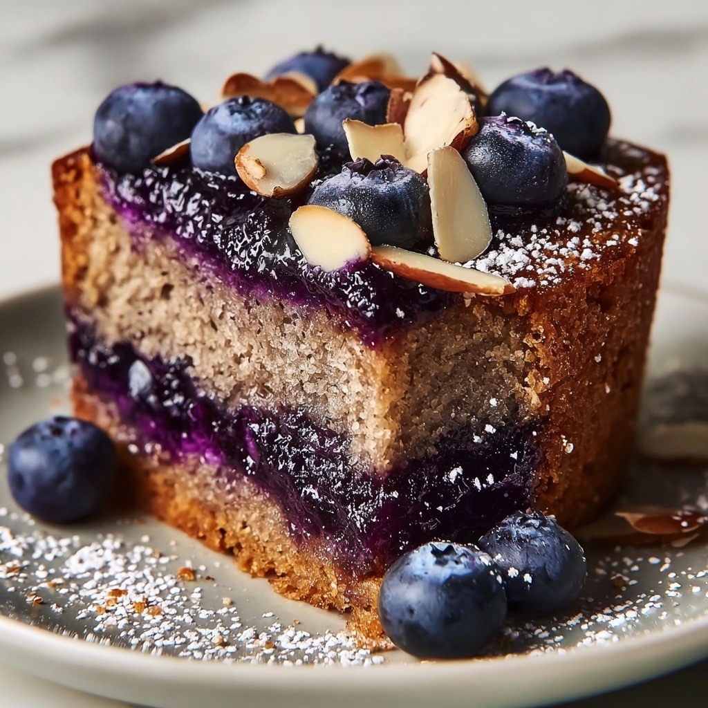 Almond Praline Blueberry Cake Recipe - Recipe Image