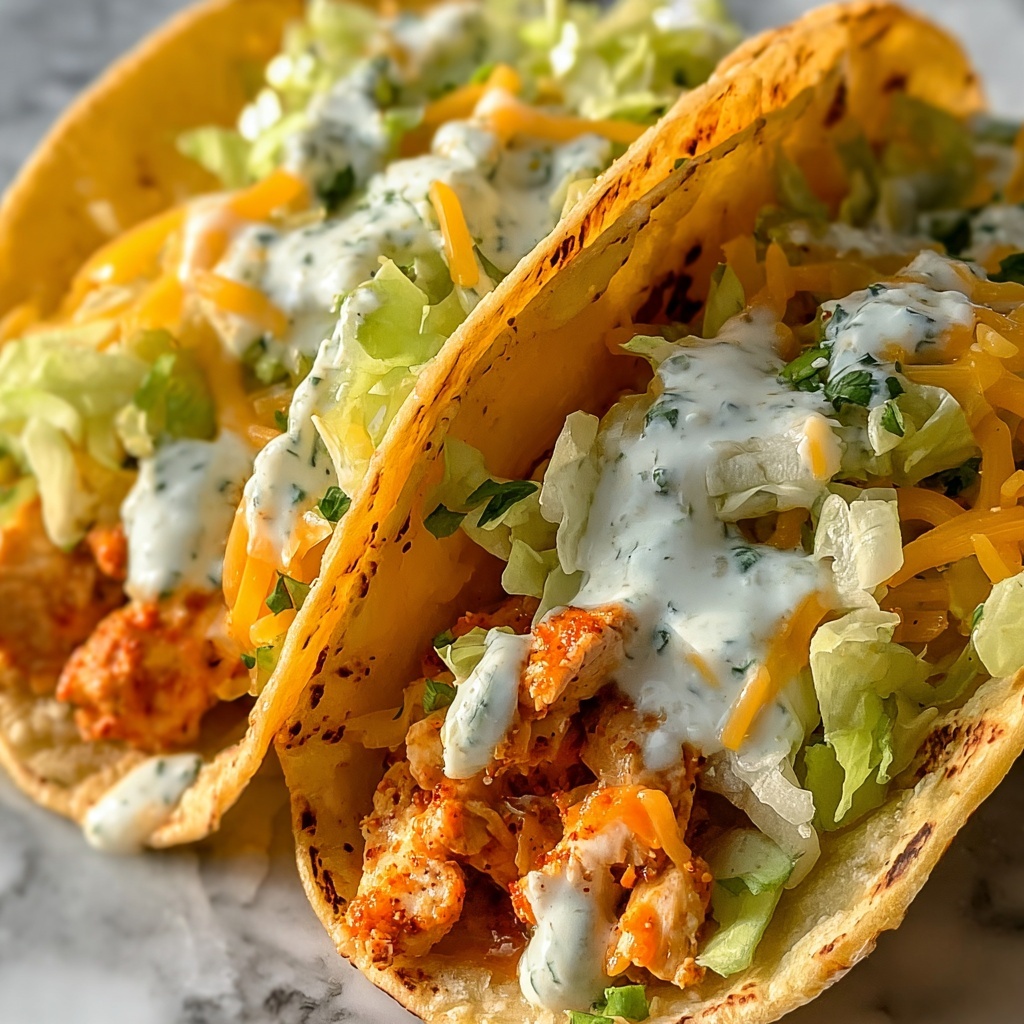 Buffalo Chicken Smash Burger Tacos Recipe - Recipe Image