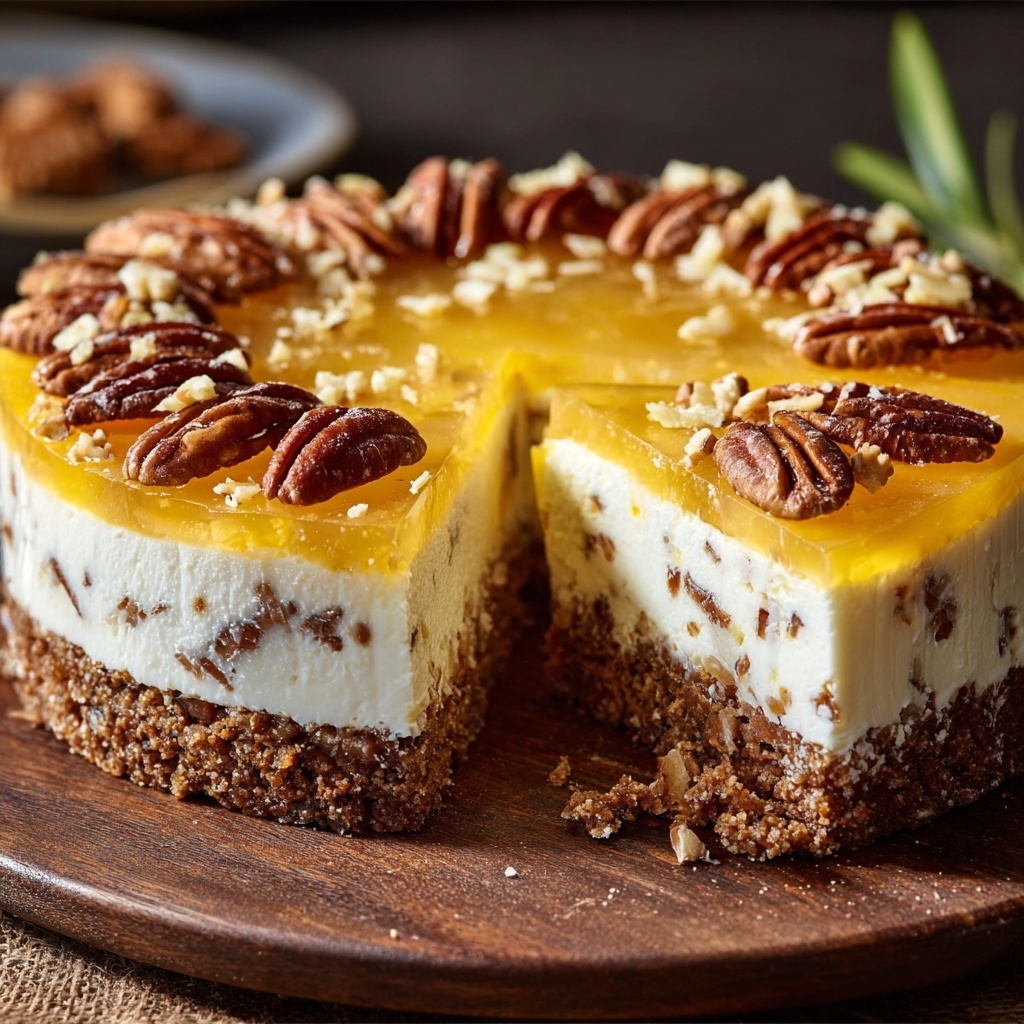 White Chocolate Pineapple Pecan Cheesecake Recipe - Recipe Image