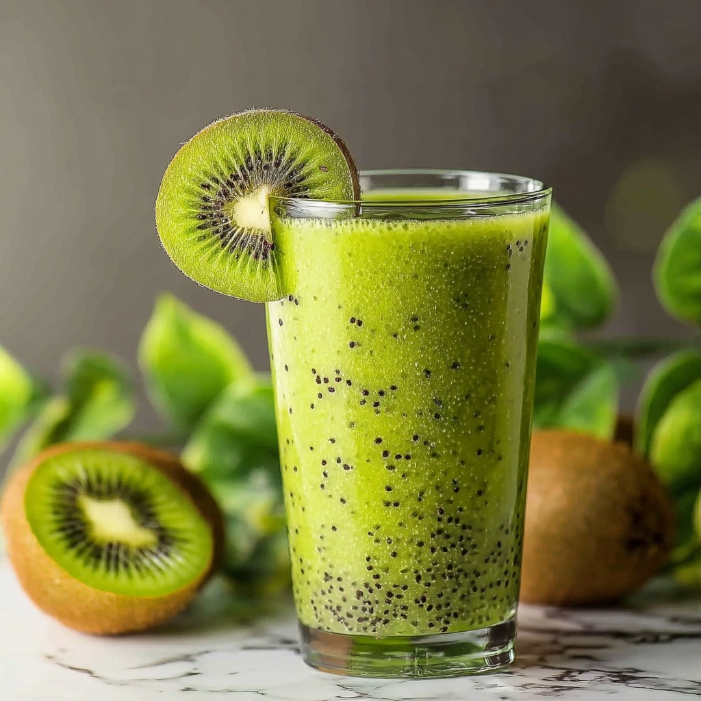 Creamy Kiwi Banana Spinach Smoothie Recipe - Recipe Image