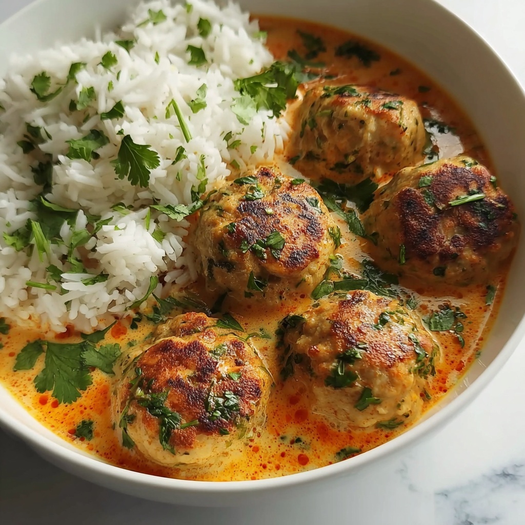 Spiced Chicken Meatballs in Coconut Curry Recipe - Recipe Image