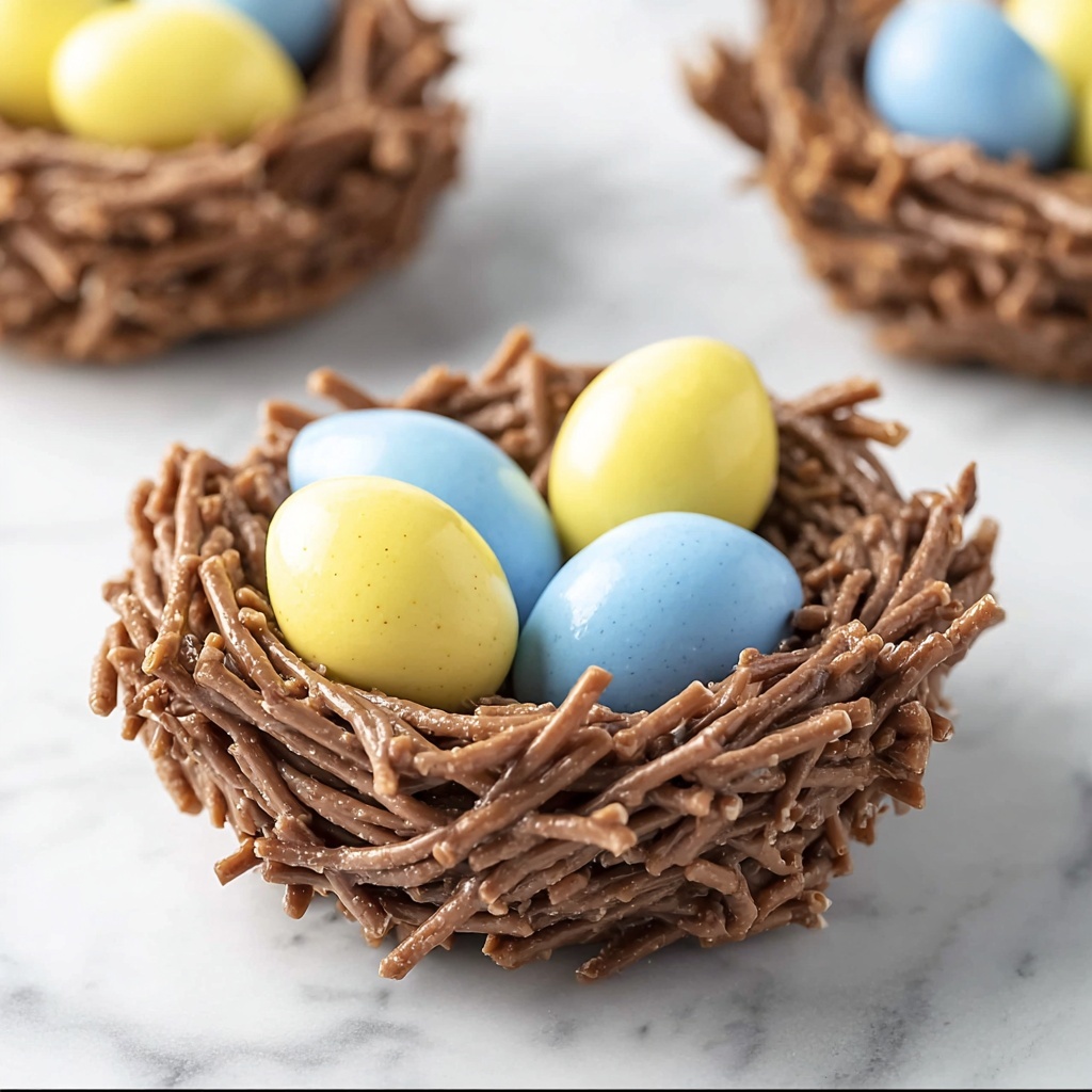 Birds Nest Cookies with Peanut Butter, Chocolate, and Mini Eggs Recipe - Recipe Image
