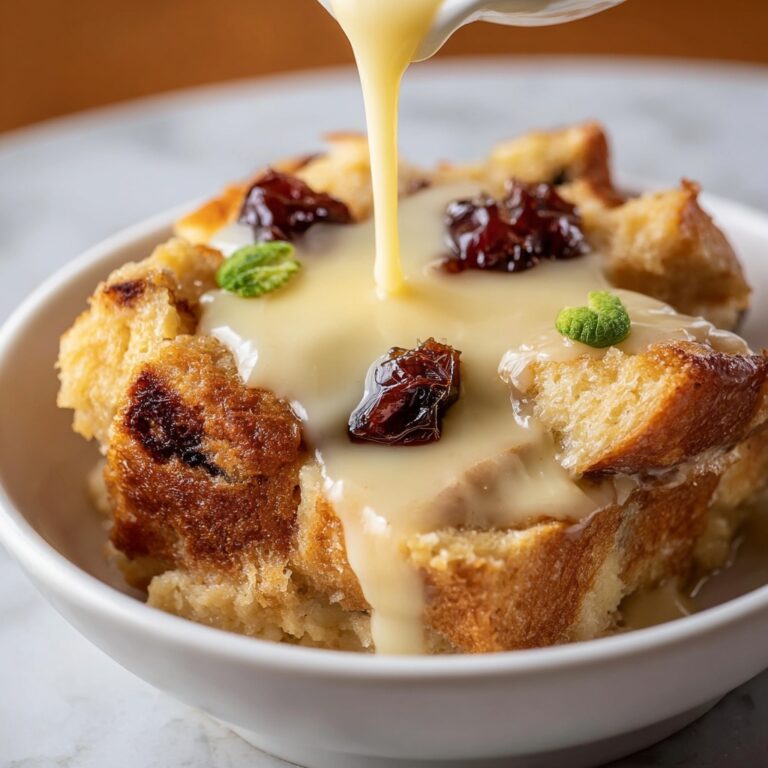 Cozy Bread Pudding with Vanilla Sauce Recipe