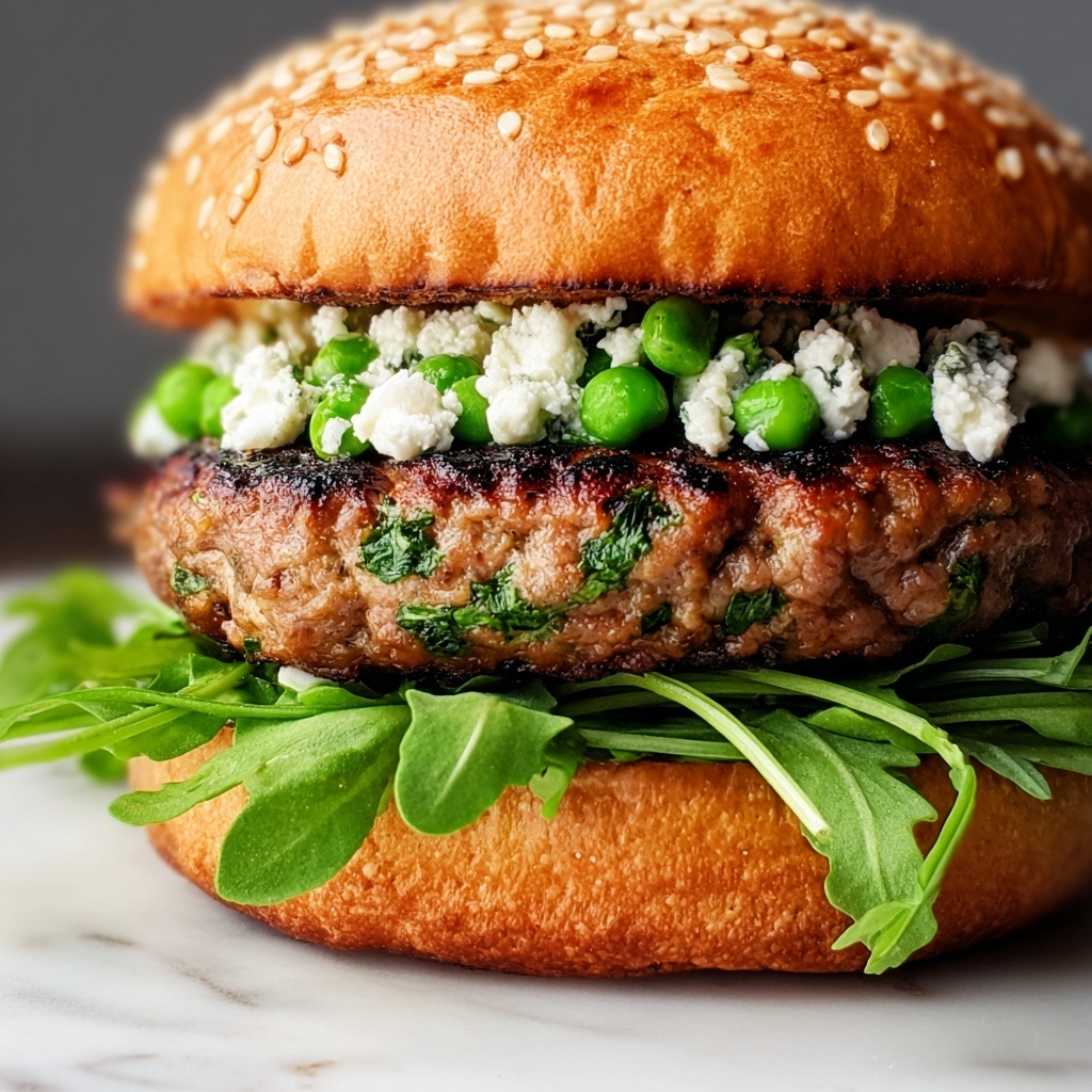 Sweet Pea and Feta Cheese Burgers: A Flavorful Twist Recipe - Recipe Image