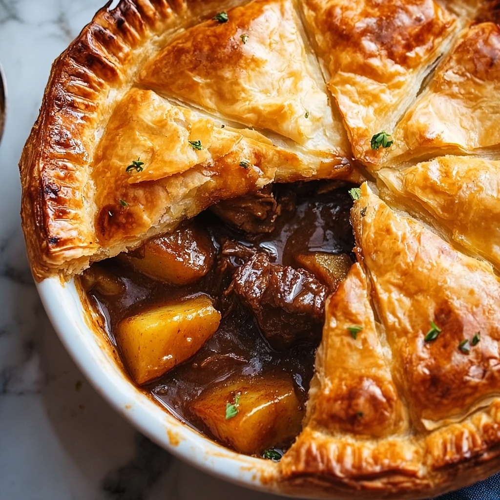 Rich and Tasty Slow-Cooked Steak Pie Recipe - Recipe Image