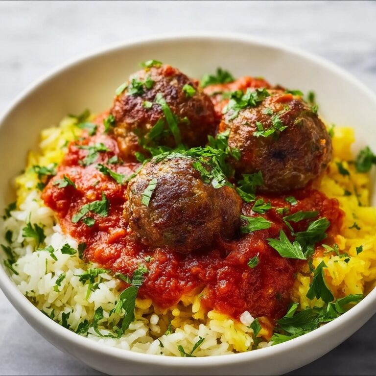 Meatballs with Tomato Sauce and Rice Recipe
