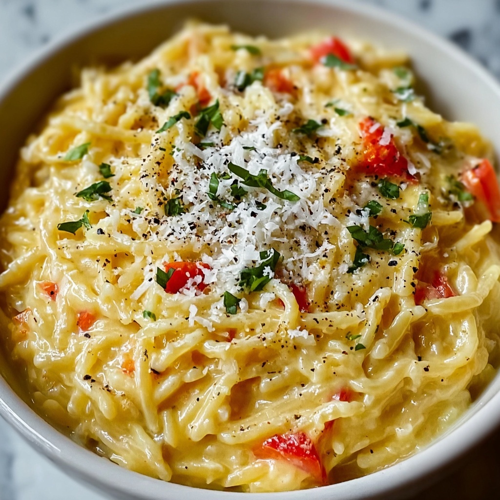 Creamy Garlic Parmesan Orzo Recipe - Recipe Image