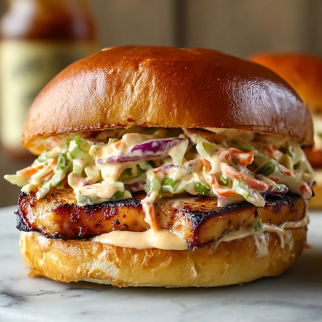 Buffalo Ranch Coleslaw Topped Chicken Sandwich Recipe - Recipe Image