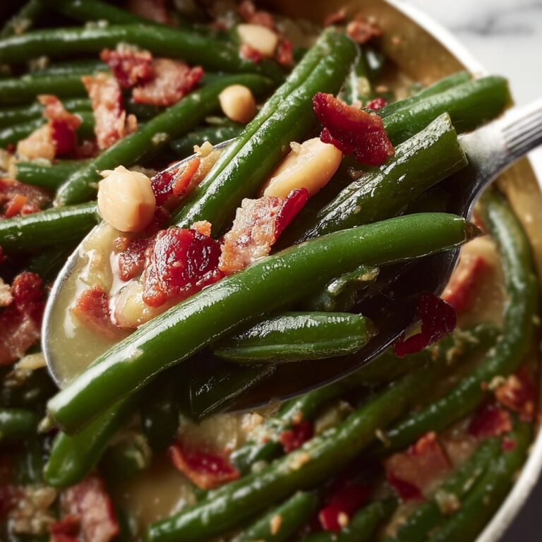 Smothered Green Beans with Bacon and Cream Recipe
