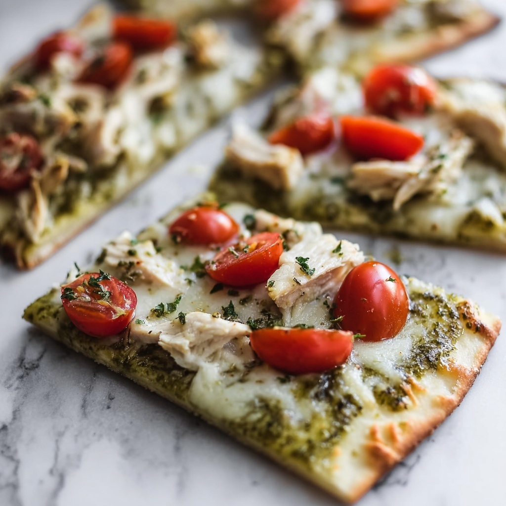 Pesto Chicken Flatbread Pizza Recipe - Recipe Image
