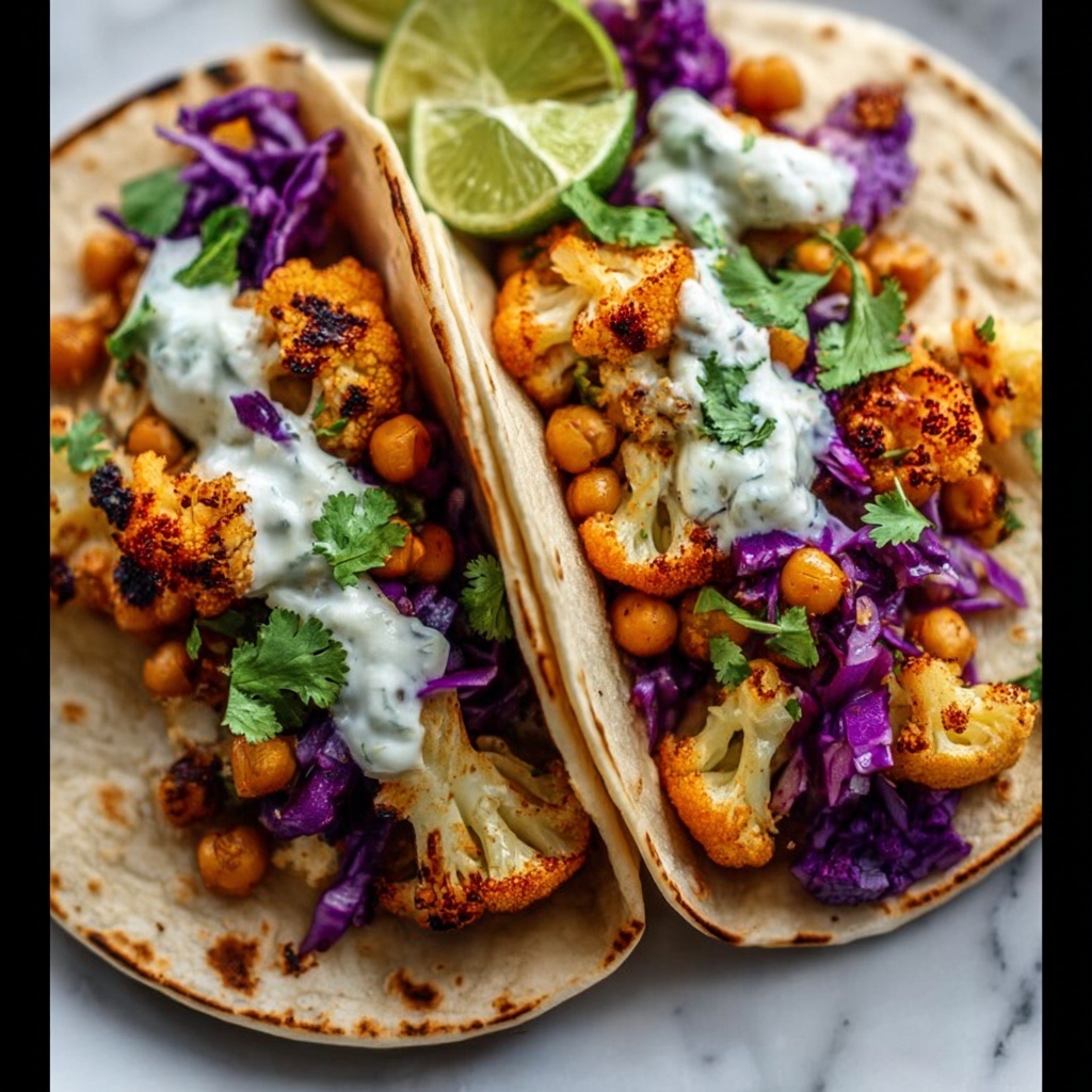 Roasted Cauliflower Chickpea Tacos Recipe - Recipe Image