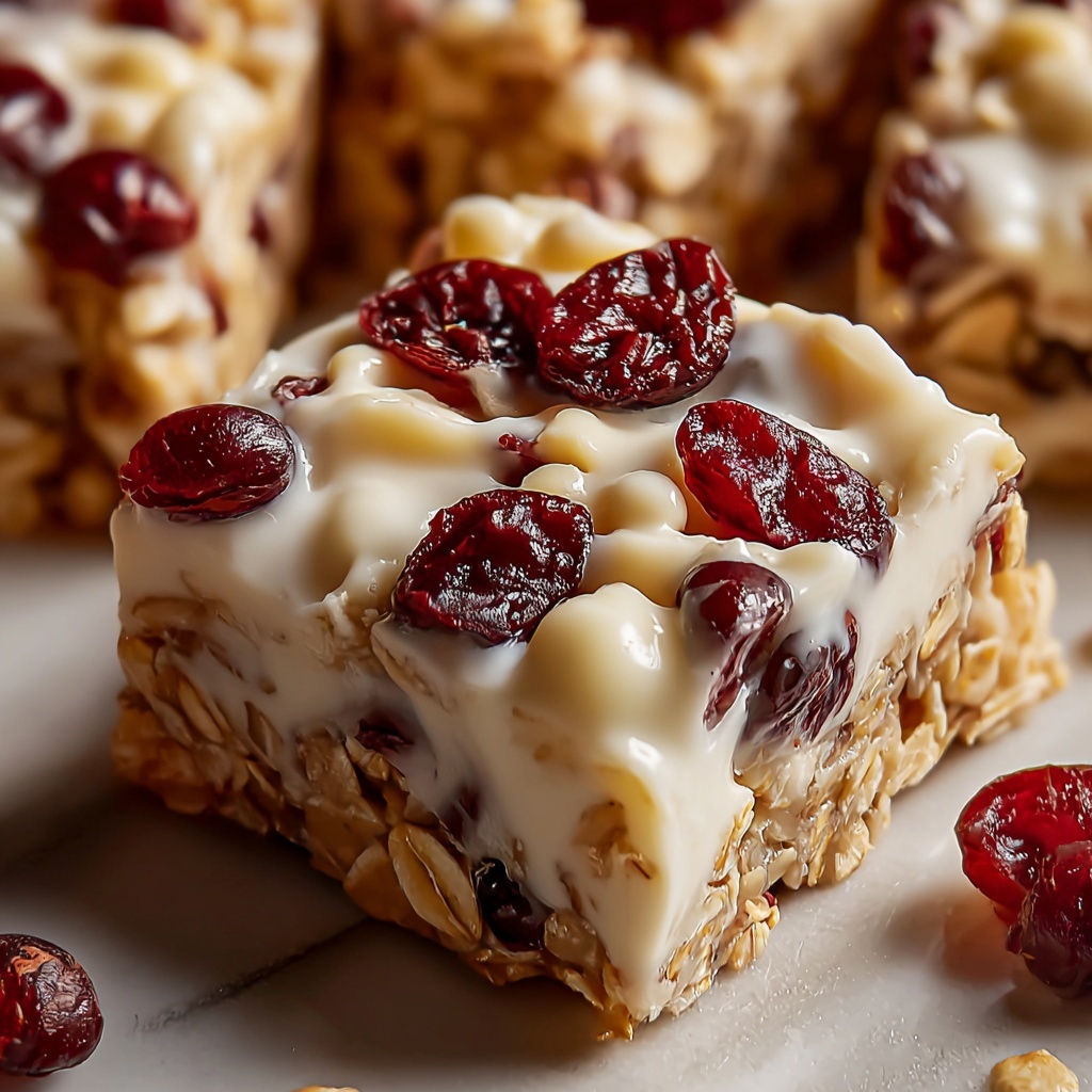 No-Bake White Chocolate Cranberry Oat Clusters Recipe - Recipe Image