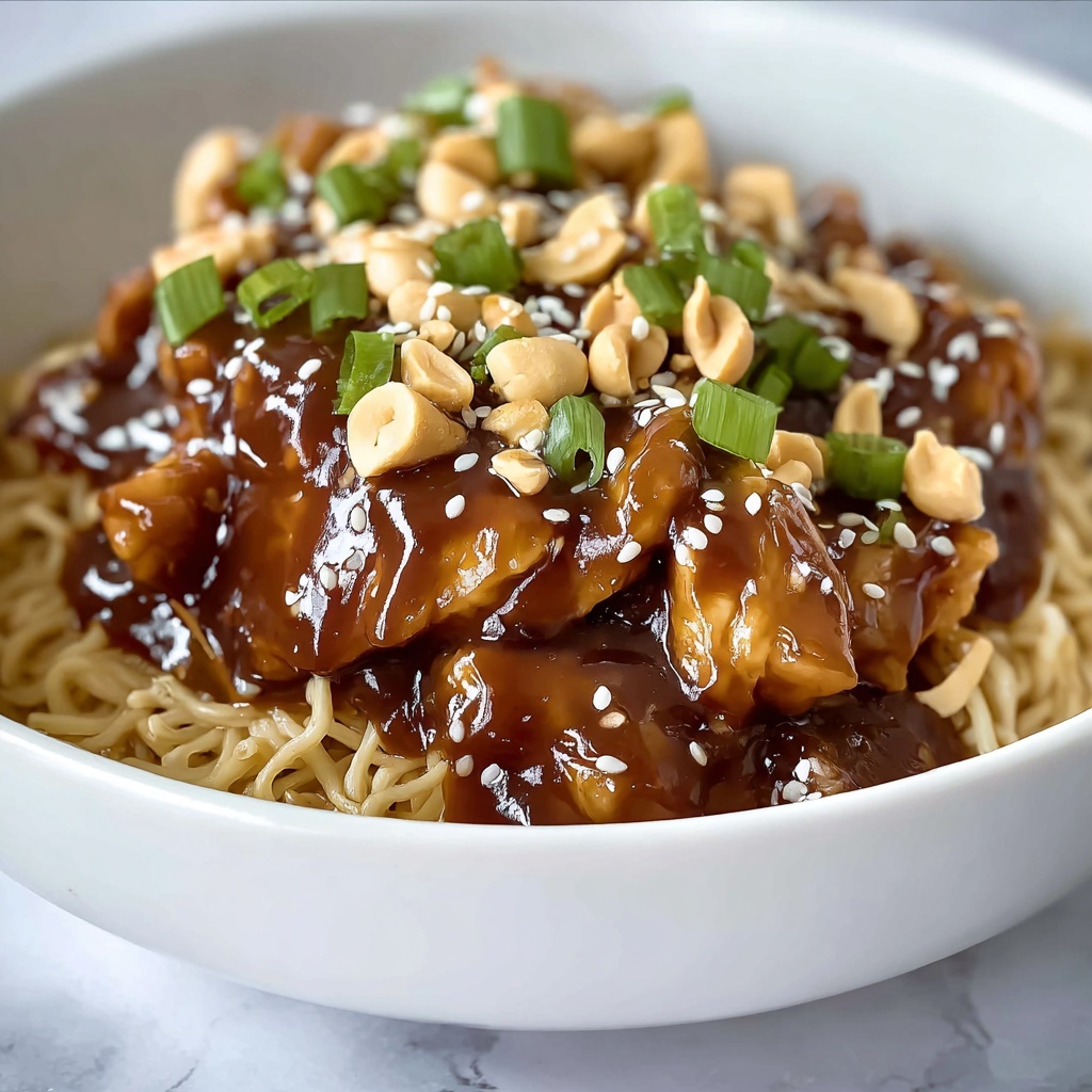 Spicy Kung Pao Chicken Noodles Recipe - Recipe Image