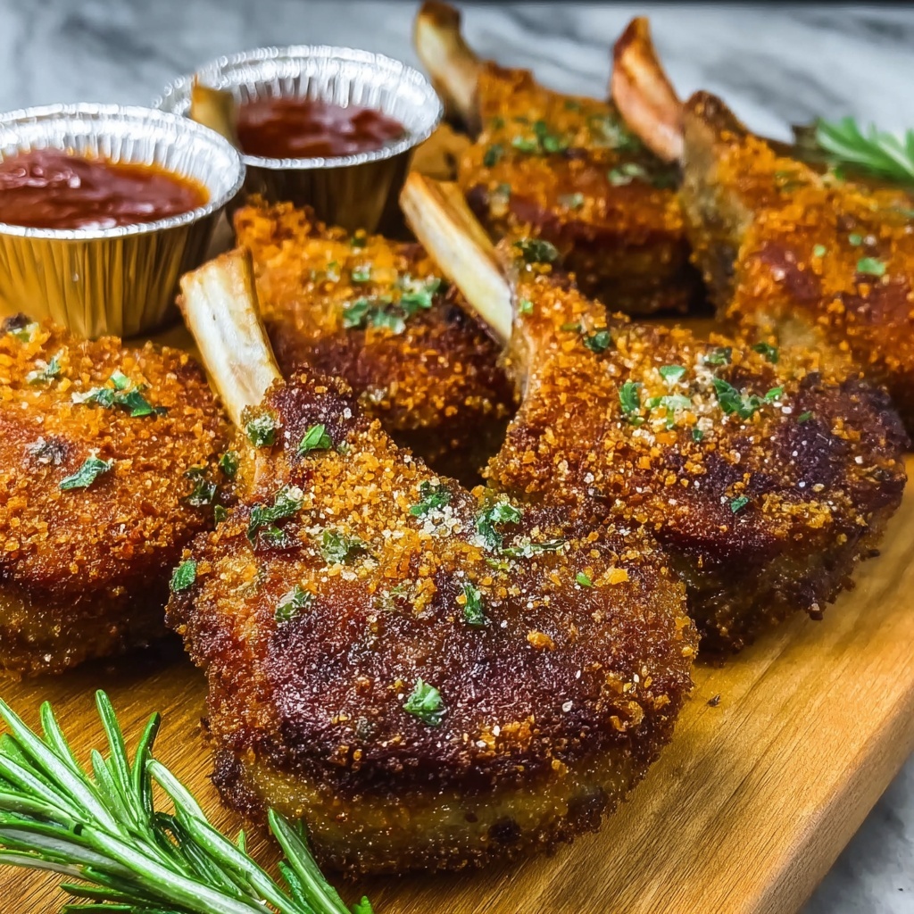 Garlic Parmesan Fried Lamb Chops Recipe - Recipe Image