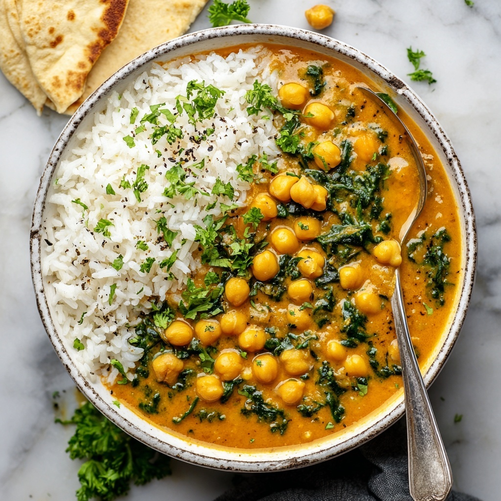 Chickpea Spinach Coconut Curry Recipe - Recipe Image