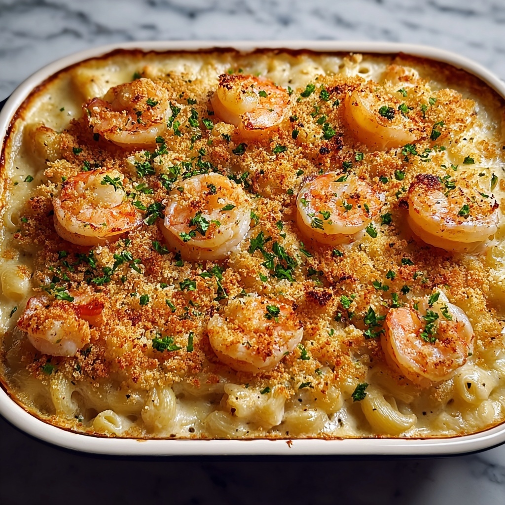 Creamy Shrimp and Rice Casserole with Cheddar and Breadcrumb Topping Recipe - Recipe Image