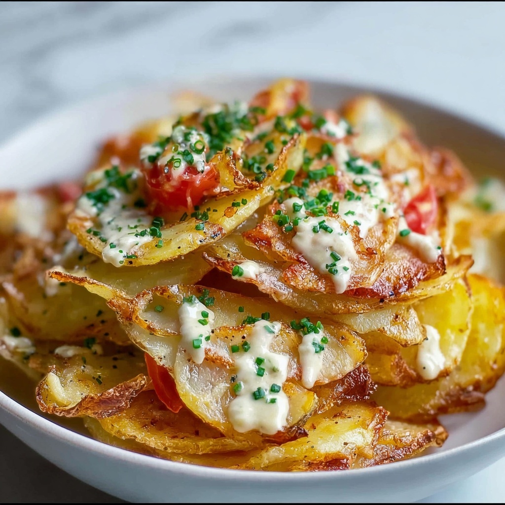Loaded Crispy Potato Chips with Cheddar, Bacon, and Green Onions Recipe - Recipe Image