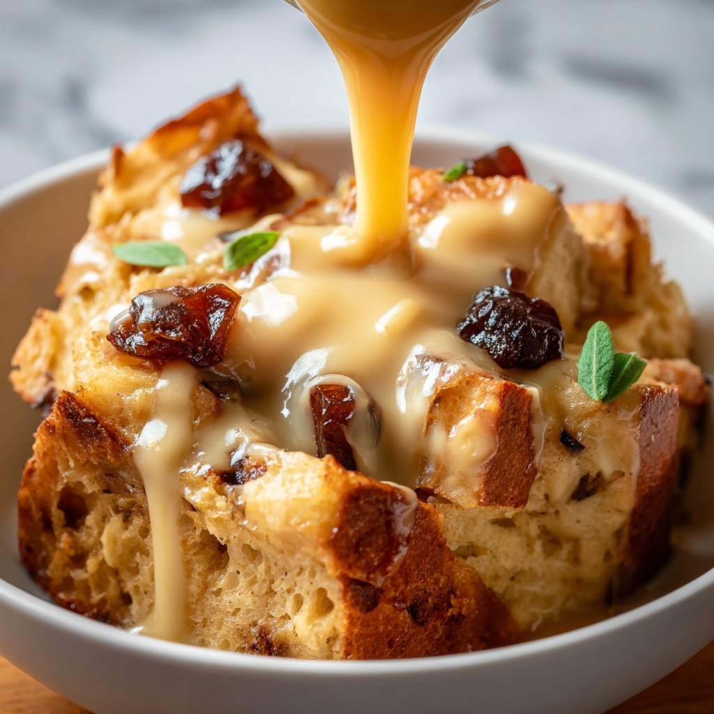Cozy Bread Pudding with Vanilla Sauce Recipe - Recipe Image