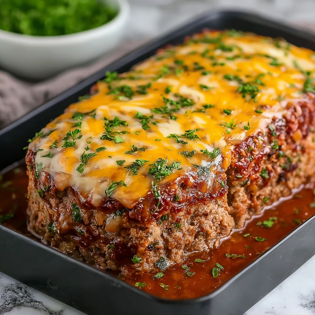 Melt-in-Your-Mouth Garlic Parmesan Chicken Meatloaf Recipe - Recipe Image