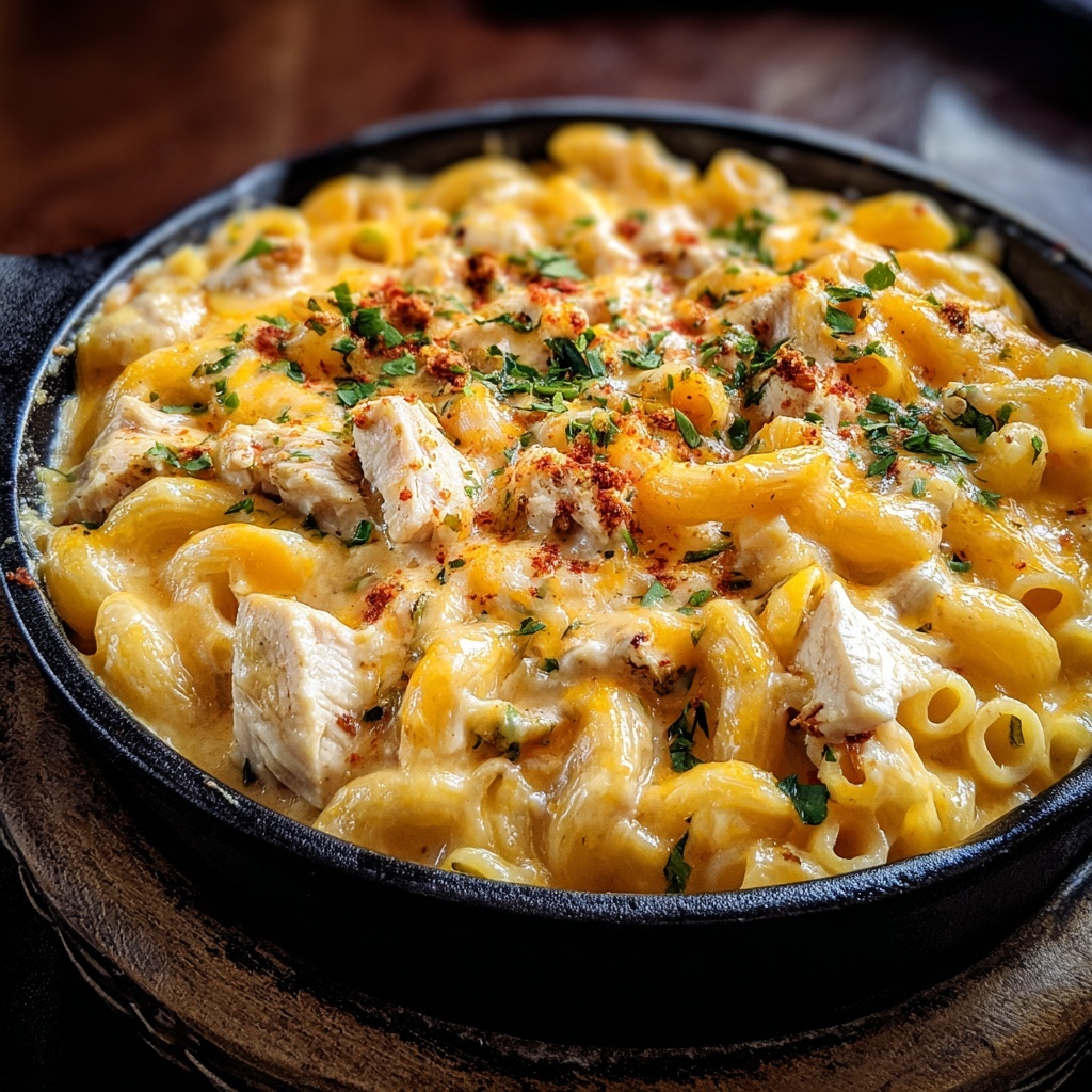 One Pot White Chicken Chili Mac and Cheese Recipe - Recipe Image