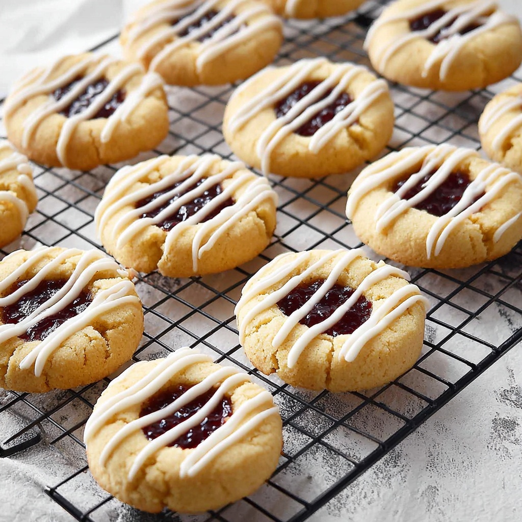 Raspberry Shortbread Cookies with Almond Glaze Recipe - Recipe Image