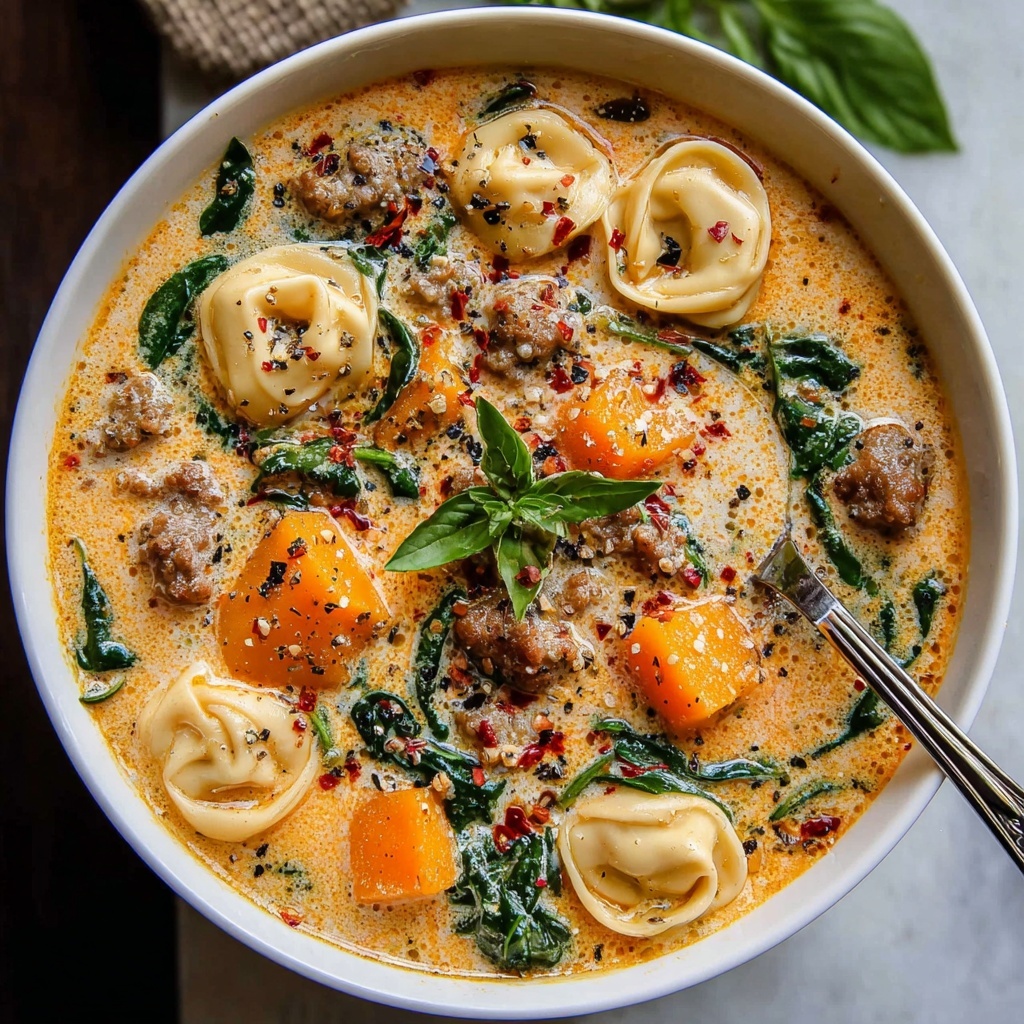 Creamy Sausage Tortellini Soup Recipe - Recipe Image