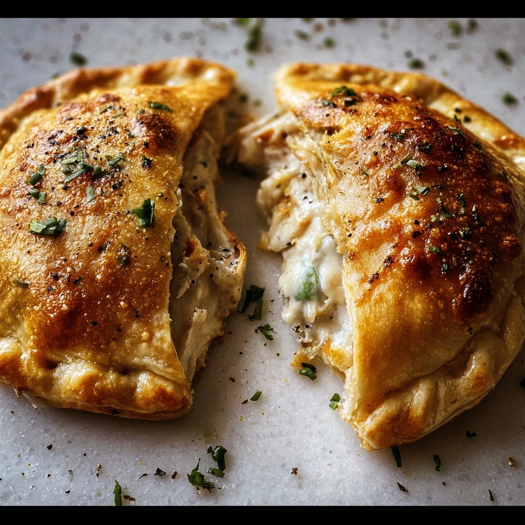 Chicken Alfredo Air Fryer Calzones Recipe - Recipe Image