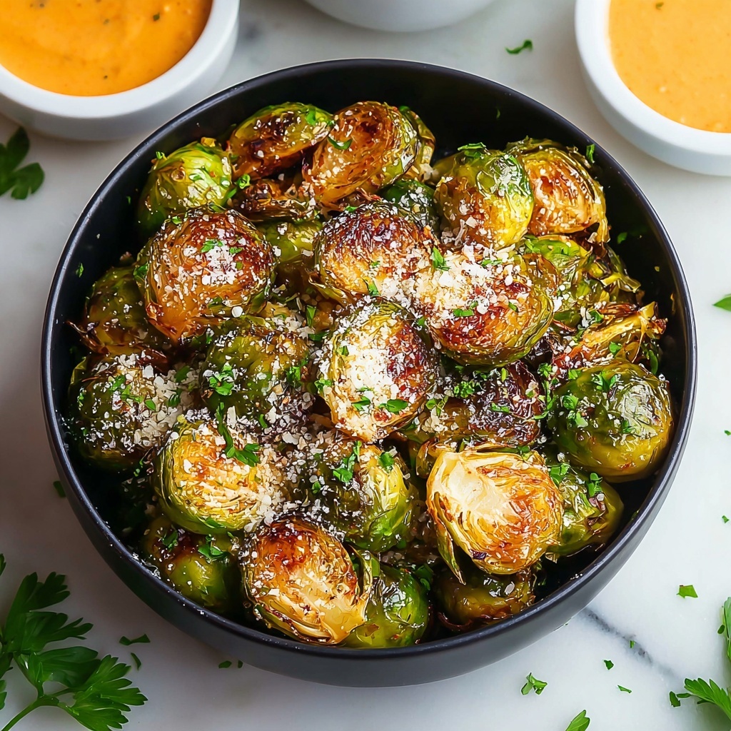 Parmesan Brussels Sprouts: Crispy Roasted Veggies with Garlic and Balsamic Recipe - Recipe Image