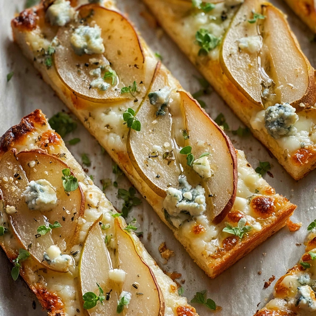 Pear and Gorgonzola Flatbread: An Elegant Dinner Idea Recipe - Recipe Image