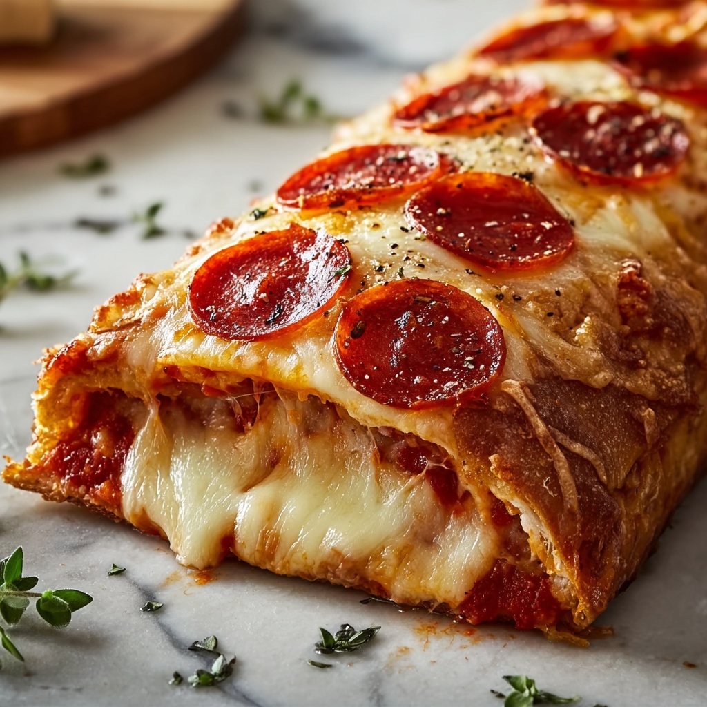 Tremendous Cheesy Pepperoni Stromboli Recipe - Recipe Image