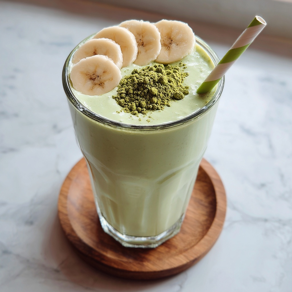 Banana Matcha Smoothie Recipe - Recipe Image