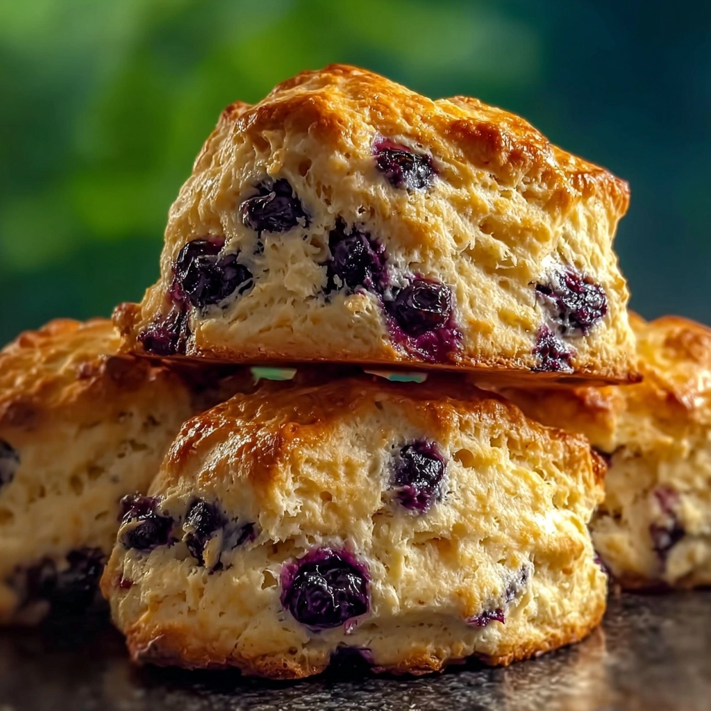 Sweet Blueberry Buttermilk Biscuits with Blueberry Glaze Recipe - Recipe Image