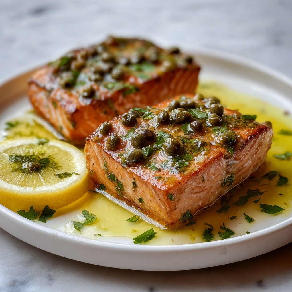 Seared Tuna Steaks with Lemon, Caper & Parsley Butter Recipe - Recipe Image