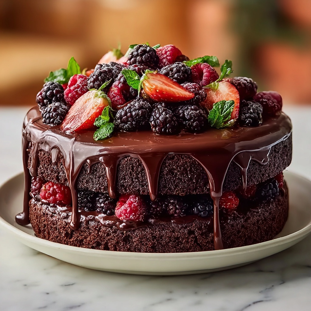 Berry Chocolate Cake Recipe - Recipe Image