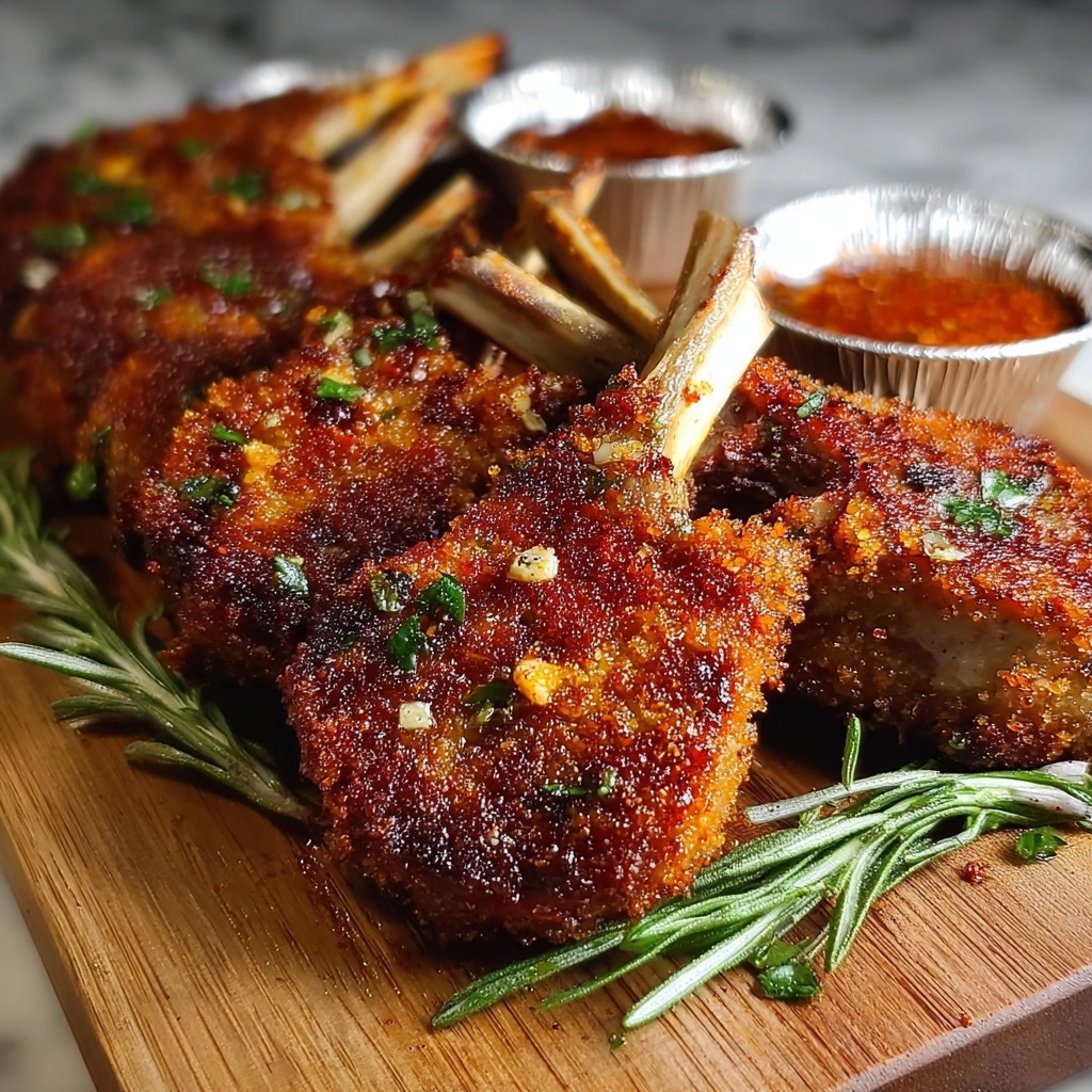 Garlic Parmesan Fried Lamb Chops Recipe - Recipe Image