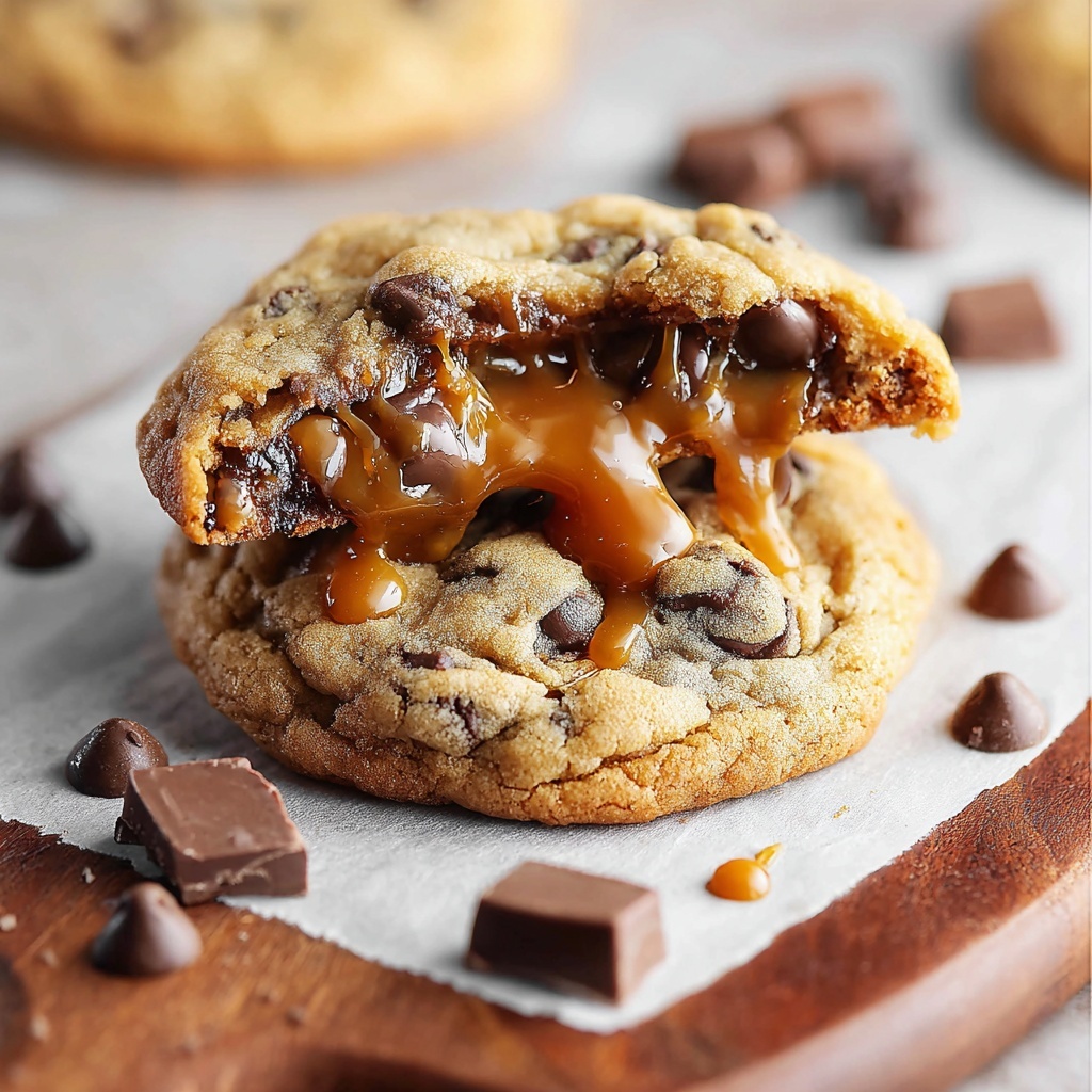 Caramel Chocolate Chip Cookies Recipe - Recipe Image
