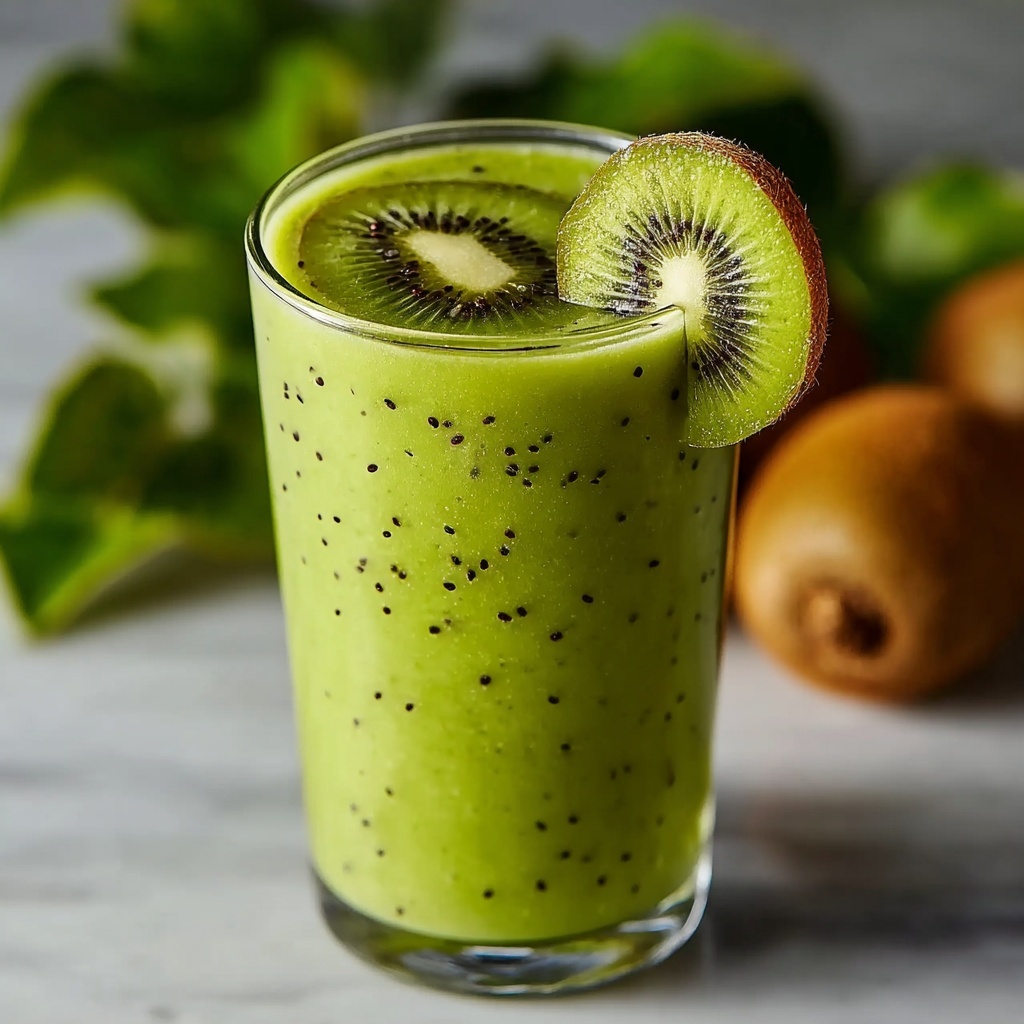 Creamy Kiwi Banana Spinach Smoothie Recipe - Recipe Image